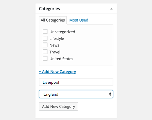 Create Categories Subcategories WordPress