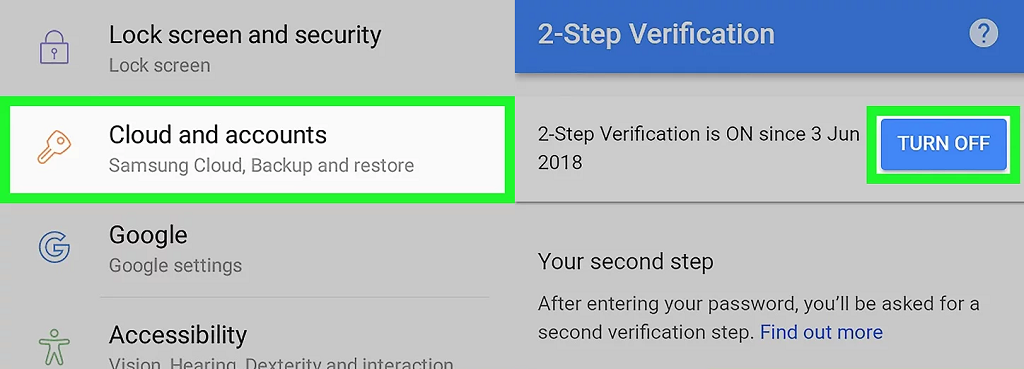 Disabling the 2-step Authentication.